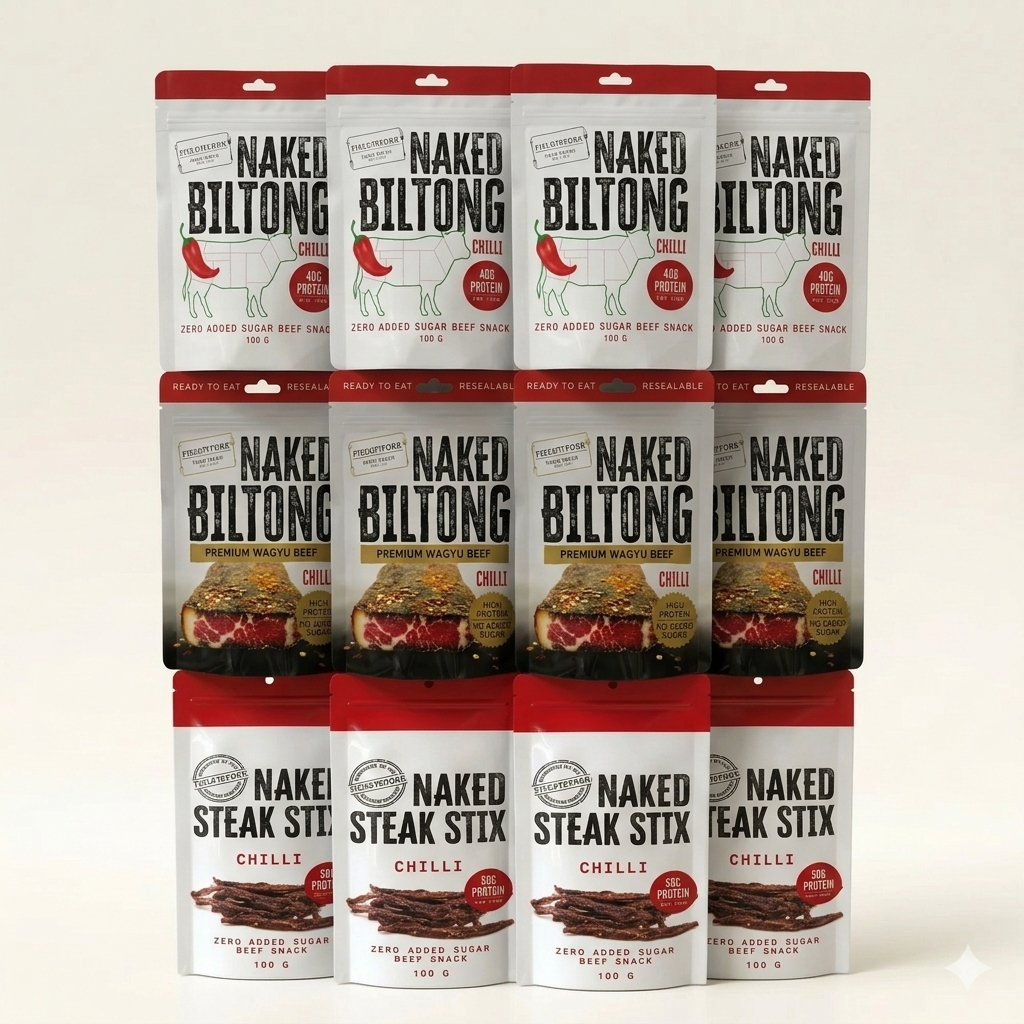 🎉 Naked Biltong Chilli Party Pack – 12x Pack