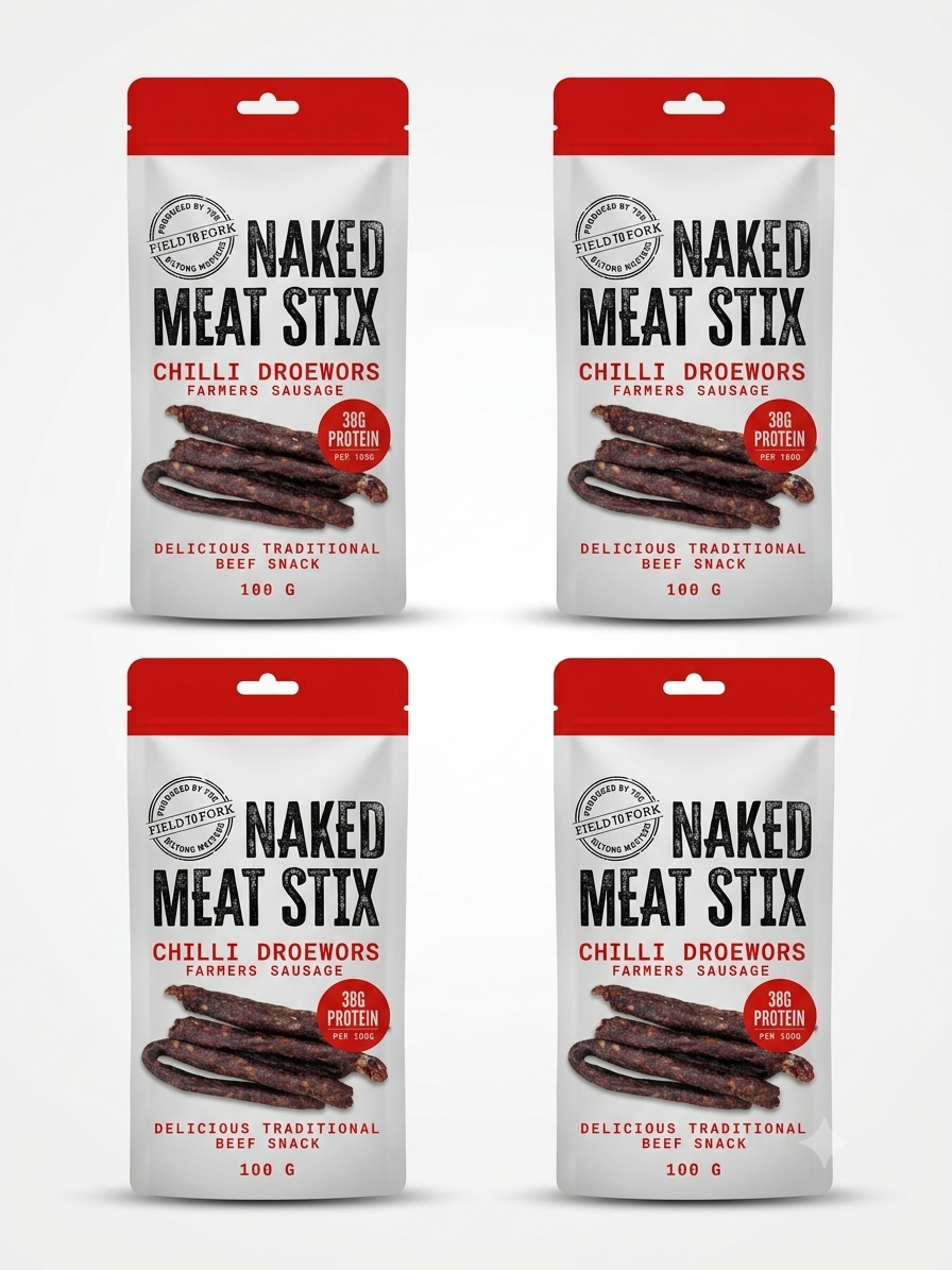 Naked Meat Stix Chilli - Droëwors Farmer's Sausage